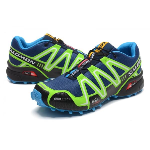 Salomon Speedcross 3 CS Trail Running In Blue Fluorescent Green Shoes