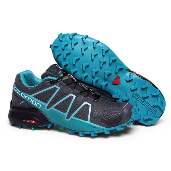 Men's Salomon Shoes Speedcross 4 Trail Running In Blue Black
