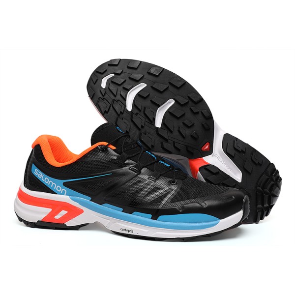 Men's Salomon Shoes XT-Wings 2 Unisex Sportstyle In Black Blue Orange