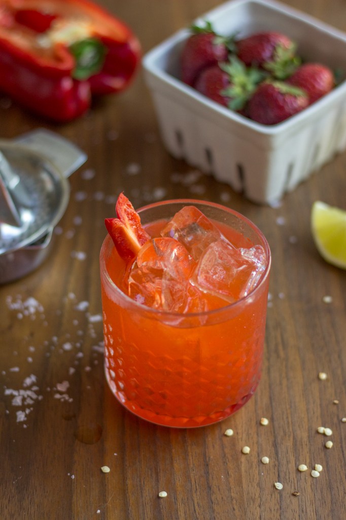 Summer Salad Cocktail // Vodka, strawberry, lime and bell peppers // The Shared Sip